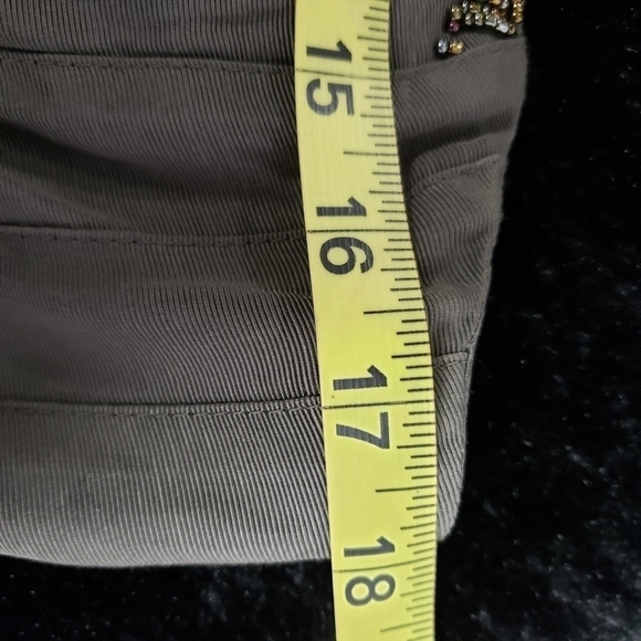 Mm Couture by Miss Me Sexy Strapless Beaded Cocktail Dress Olive Green Large VG - Picture 12 of 16